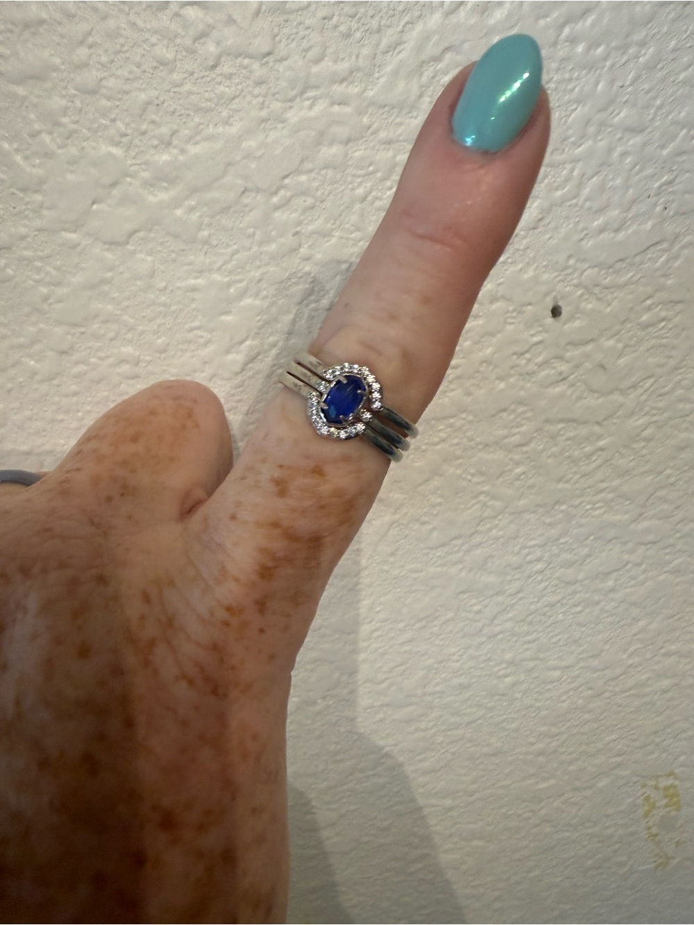 Kendra Scott Sterling Silver Royal Blue Halo Ring